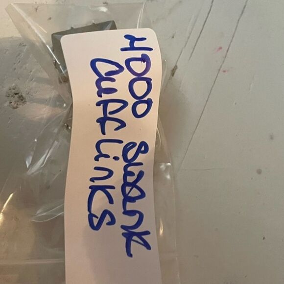 Vintage Mid-century 1950s Swank gold w/silver Atomic pattern square cuff links - Picture 10 of 12